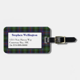 Colorful Wellington Tartan Pset Bagagelabel