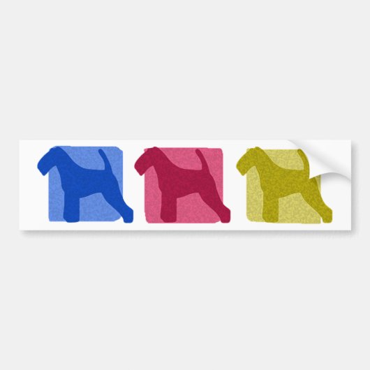 Colorful Welsh Terrier Silhouettes Bumpersticker (Voorkant)