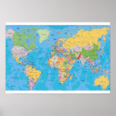 COLORFUL-WERELDKAART POSTER (Voorkant)