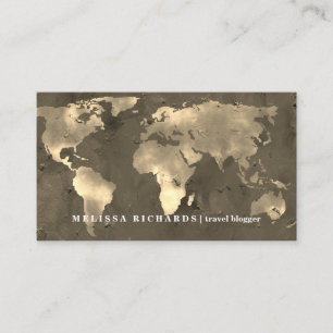 Colorful Wereldkaart Travel Blog Visitekaartje