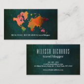 Colorful Wereldkaart Travel Blog Visitekaartje (Voorkant / Achterkant)