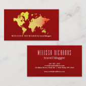 Colorful Wereldkaart Travel Blog Visitekaartje (Voorkant / Achterkant)