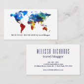 Colorful Wereldkaart Travel Blog Visitekaartje (Voorkant / Achterkant)
