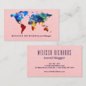 Colorful Wereldkaart Travel Blog Visitekaartje (Voorkant / Achterkant)