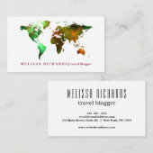 Colorful Wereldkaart Travel Blog Visitekaartje (Voorkant / Achterkant)