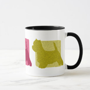 Colorful West Highland White Terrier Silhouettes Mok