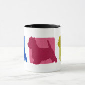 Colorful West Highland White Terrier Silhouettes Mok (Midden)