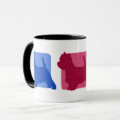 Colorful West Highland White Terrier Silhouettes Mok (Voorkant links)
