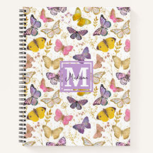 Colorful Whimsical Butterflies Patroonmonogram