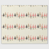 Colorful Whimsical Christmas Tree Pattern Cadeaupapier (Vlak)
