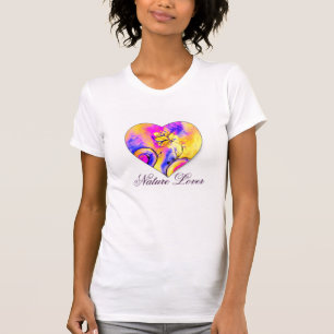 COLORFUL WHIMSICAL FLOWERS NATUUR LOVER HEART T-SHIRT