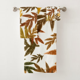 Colorful Whimsical Herfst Autumn Rustic Leaves Bad Handdoek