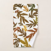 Colorful Whimsical Herfst Autumn Rustic Leaves Bad Handdoek (Handdoek)