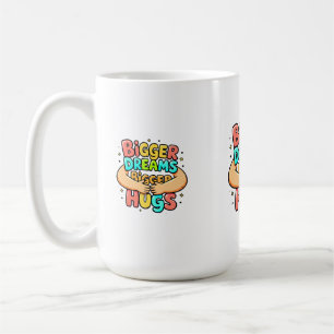 Colorful Whimsical Illustration - "BIGGGER DREAMS Koffiemok