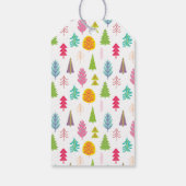 Colorful Whimsical-kerstbomen Cadeaulabel (Achterkant)