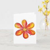 Colorful Whimsical Oranje en Geel Kaart (Gele Bloem)