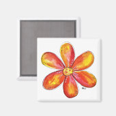 Colorful Whimsical Oranje en Geel Magneet (Voorkant / Achterkant)