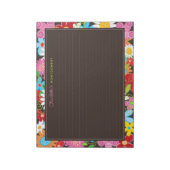 Colorful Whimsical Spring Flowers Garden Notitiebl Notitieblok (Linkerzijde)