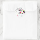 Colorful Whimsical Tortelduifjes Dank u Sticker (Tas)