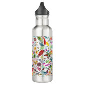 Colorful Whimsical Waterverf Fruits Veggies Waterfles (Links)