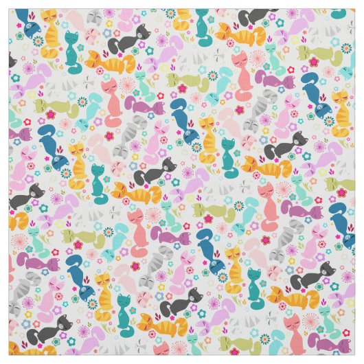 Colorful Whimsy-Katten Stof (Swatch)