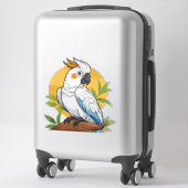Colorful White Cockatoo Sticker (Koffer)