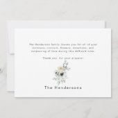 Colorful White Floral Spray Funeral Bedankt (Achterkant)