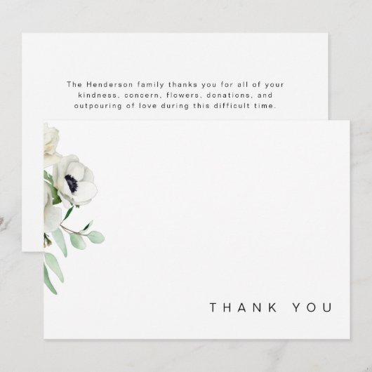 Colorful White Floral Spray Funeral Bedankt (Voorkant / Achterkant)