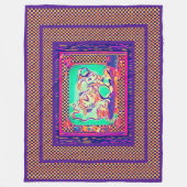 Colorful White Rabbit van Aleta Fleece Deken (Voorkant)