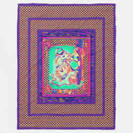 Colorful White Rabbit van Aleta Fleece Deken