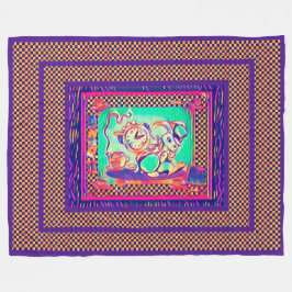 Colorful White Rabbit van Aleta Fleece Deken