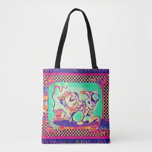 Colorful White Rabbit van Aleta Tote Bag (Voorkant)