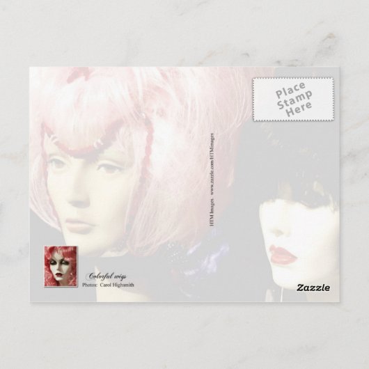 Colorful Wigs Briefkaart (Achterkant)
