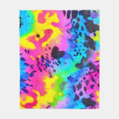 Colorful Wild Cheetah Tye Dye Pattern Fleece Deken (Voorkant)