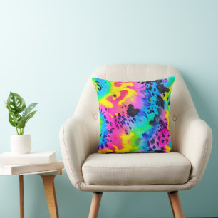 Colorful Wild Cheetah Tye Dye Pattern Kussen