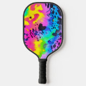 Colorful Wild Cheetah Tye Dye Pattern Pickleball Paddle (Achterkant)
