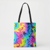 Colorful Wild Cheetah Tye Dye Pattern Tote Bag (Voorkant)