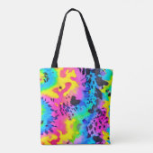Colorful Wild Cheetah Tye Dye Pattern Tote Bag (Achterkant)