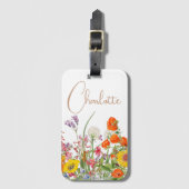 Colorful Wild Flowers Country Botanische Name Bagagelabel (Voorkant (verticaal))