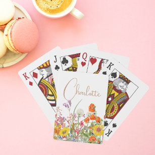 Colorful Wild Flowers Country Botanische Name Pokerkaarten