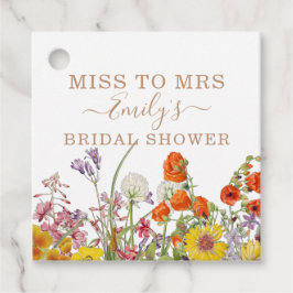 Colorful Wild Flowers country Floral Miss to Mrs. Bedankjes Labels