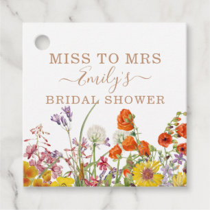 Colorful Wild Flowers country Floral Miss to Mrs. Bedankjes Labels