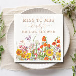Colorful Wild Flowers country Floral Miss to Mrs. Servet<br><div class="desc">Colorful Wild Flowers Country Wedding Miss to Mrs. Vrijgezellenfeest Napkins toont landbloemen in oranje, geel, paars en roze op een witte achtergrond met uw aangepaste informatie. Ideaal voor de speciale Hen-partij, Bachelorette Party, Vrijgezellenfeest, Pamper Party, Bachelorette Weekend en bruiloft met moderne botanische bloemen en elegante scripttypografie. Personaliseer door de tekst...</div>
