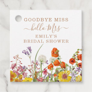 Colorful Wild Flowers Country Floral Vaarwel Miss Bedankjes Labels