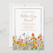 Colorful Wild Flowers Country Moederdag Brunch Kaart (Voorkant)