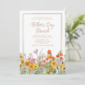 Colorful Wild Flowers Country Moederdag Brunch Kaart (Staand voorkant)