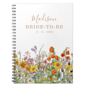 Colorful Wild Flowers Country Personalized Weddens Notitieboek