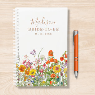 Colorful Wild Flowers Country Personalized Weddens Planner
