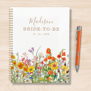 Colorful Wild Flowers Country Personalized Weddens Planner