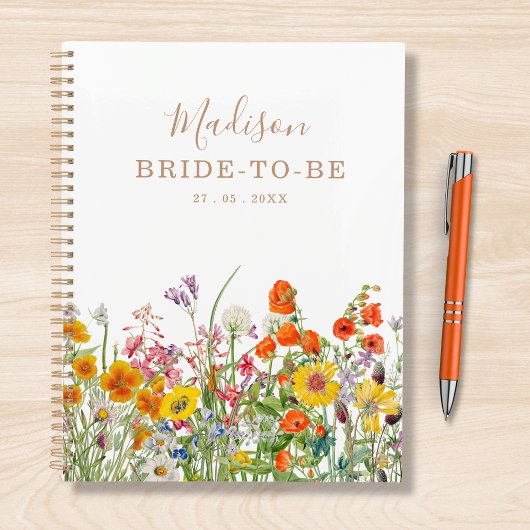 Colorful Wild Flowers Country Personalized Weddens Planner